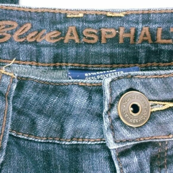 Blue Asphalt Jeans Size 3 Straight Leg Dark Wash Denim - Picture 3 of 4